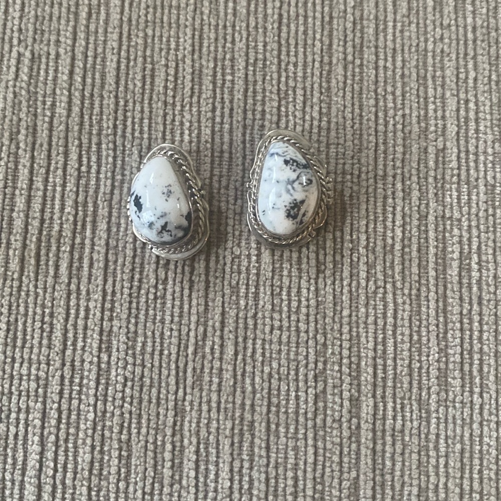 white buffalo sterling silver earrings